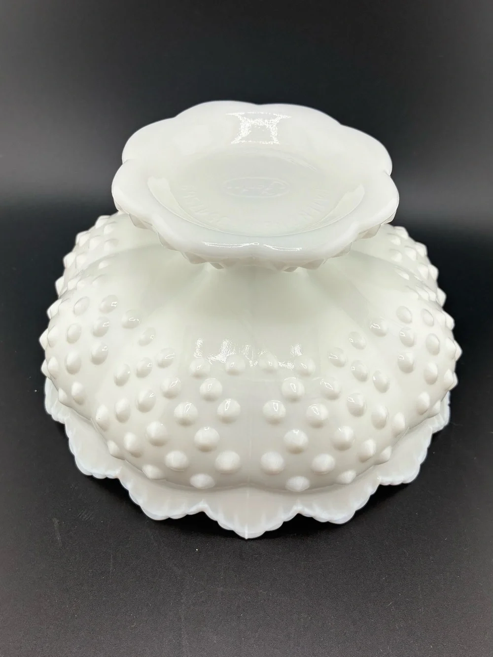 Fenton White Hobnail‎ Milk Glass candle holder